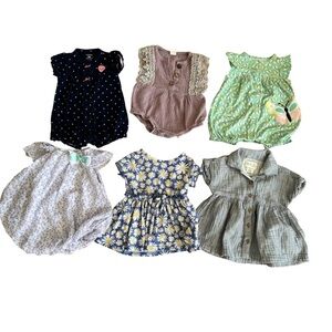 Bundle Baby Girl Size 3M Set 6PC Lot Bubble Romper Dresses Floral